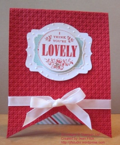 You're Lovely Banner Card - points down - watermarked